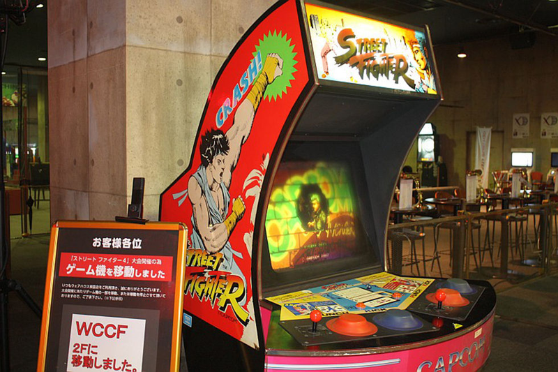 Original Street Fighter arcade game featuring the infamous ‘punch pads’.